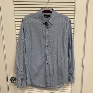 Zara Blue Casual Long Sleeve Shirt